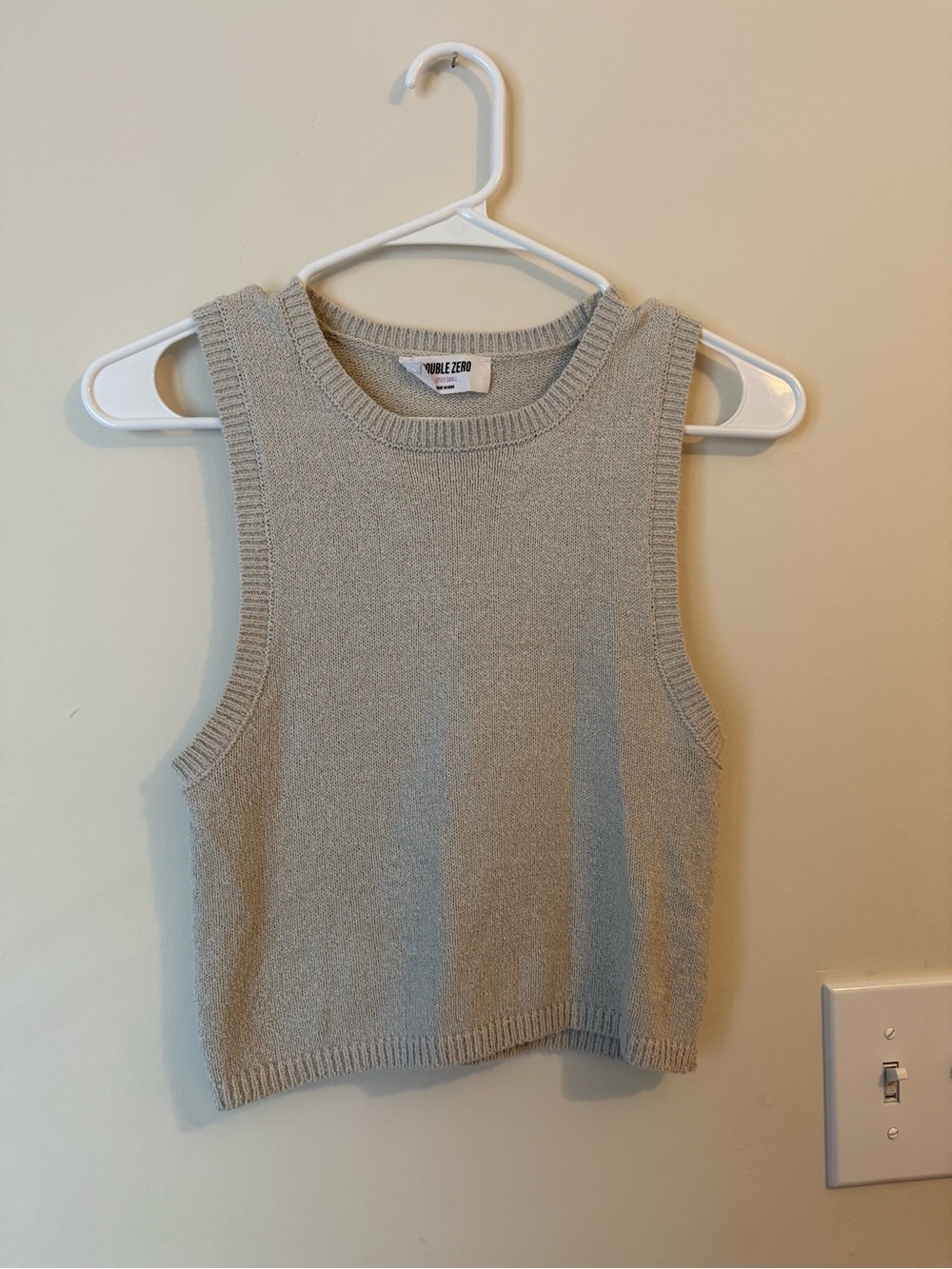 Double Zero Cropped Knit Tank - Light Gray